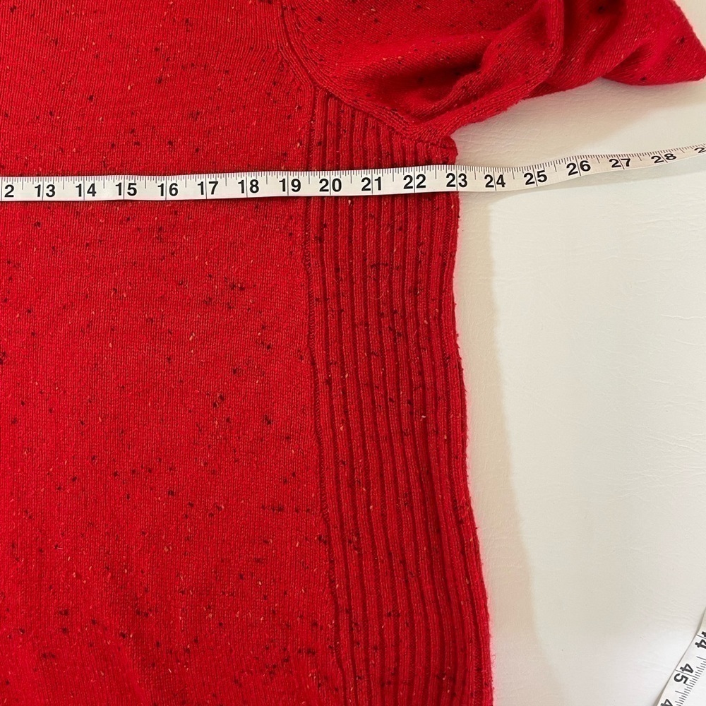 Lane Bryant Women Sweater Round Neck Side Slit Curved Hem Long Sleeve 14/16 Red - Picture 6 of 10